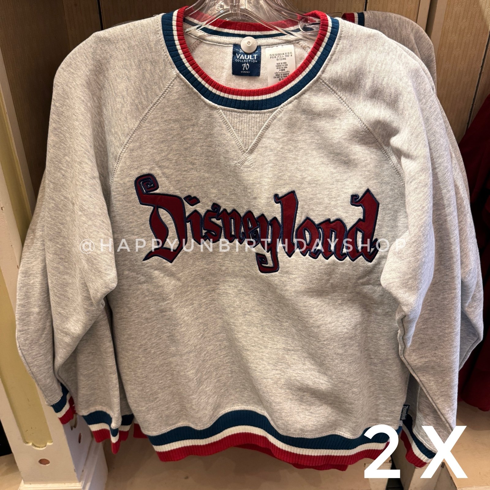 Disney Parks Disneyland 70th Anniversary Vault Collection Sweatshirt 2X