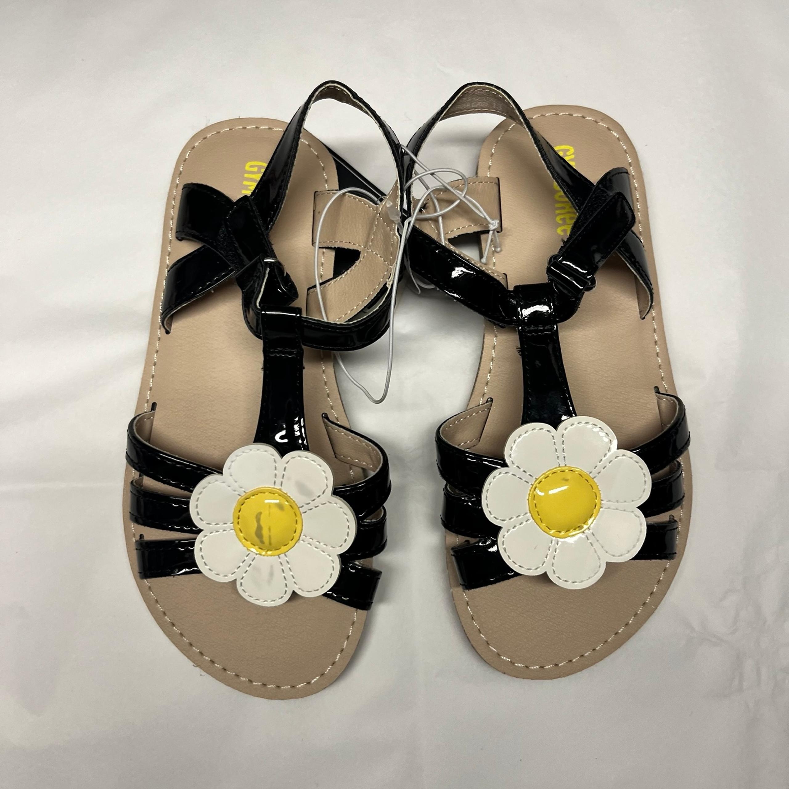 Gymboree Busy Little Bee Black Daisy Sandals