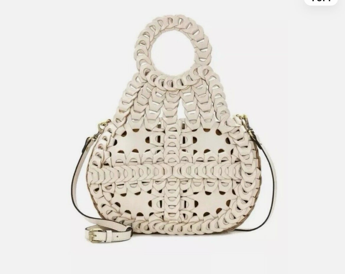 Patricia Nash Woven Leather Chain Link Pisticci Crossbody Handbag