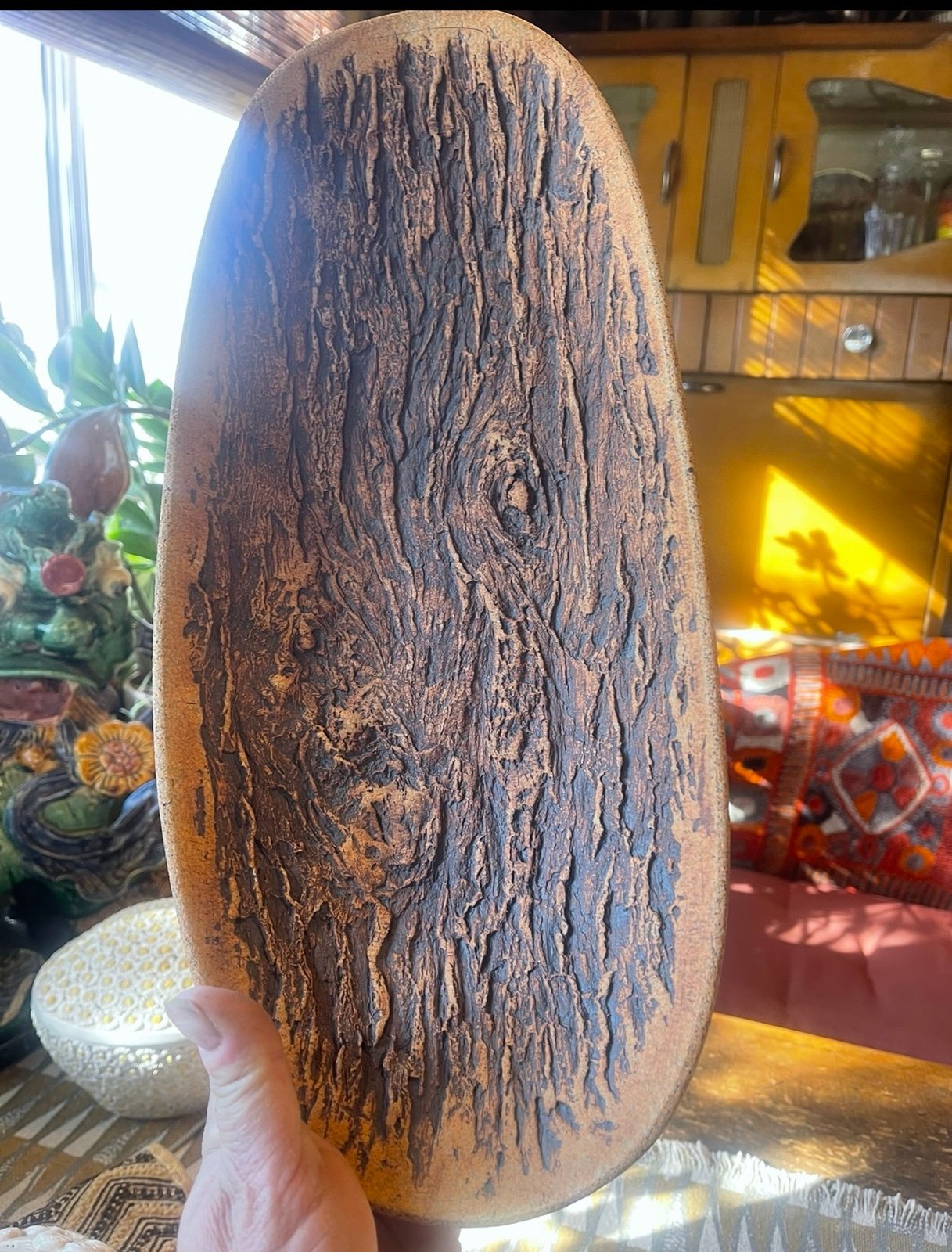1992 David Salk Bark Bowl pottery-free shipping