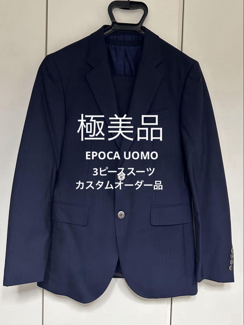Excellent Condition☆EPOCA UOMO Custom-Made Three-Piece Suit Navy M