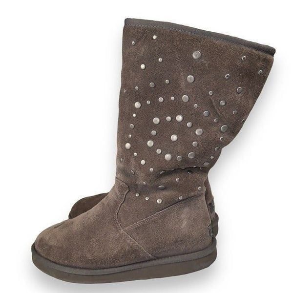 UGG Australia Rock Star Studded Tall Winter Boots Grey 1006216 Women's 8