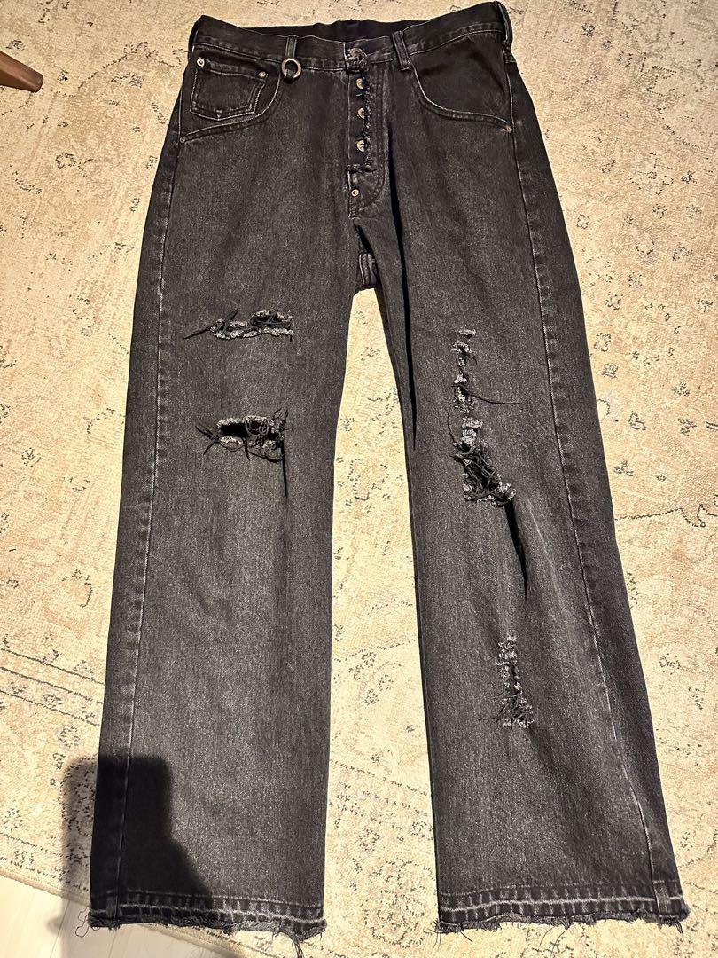 SOSHIOTSUKI Crashed Denim Pants Size 44