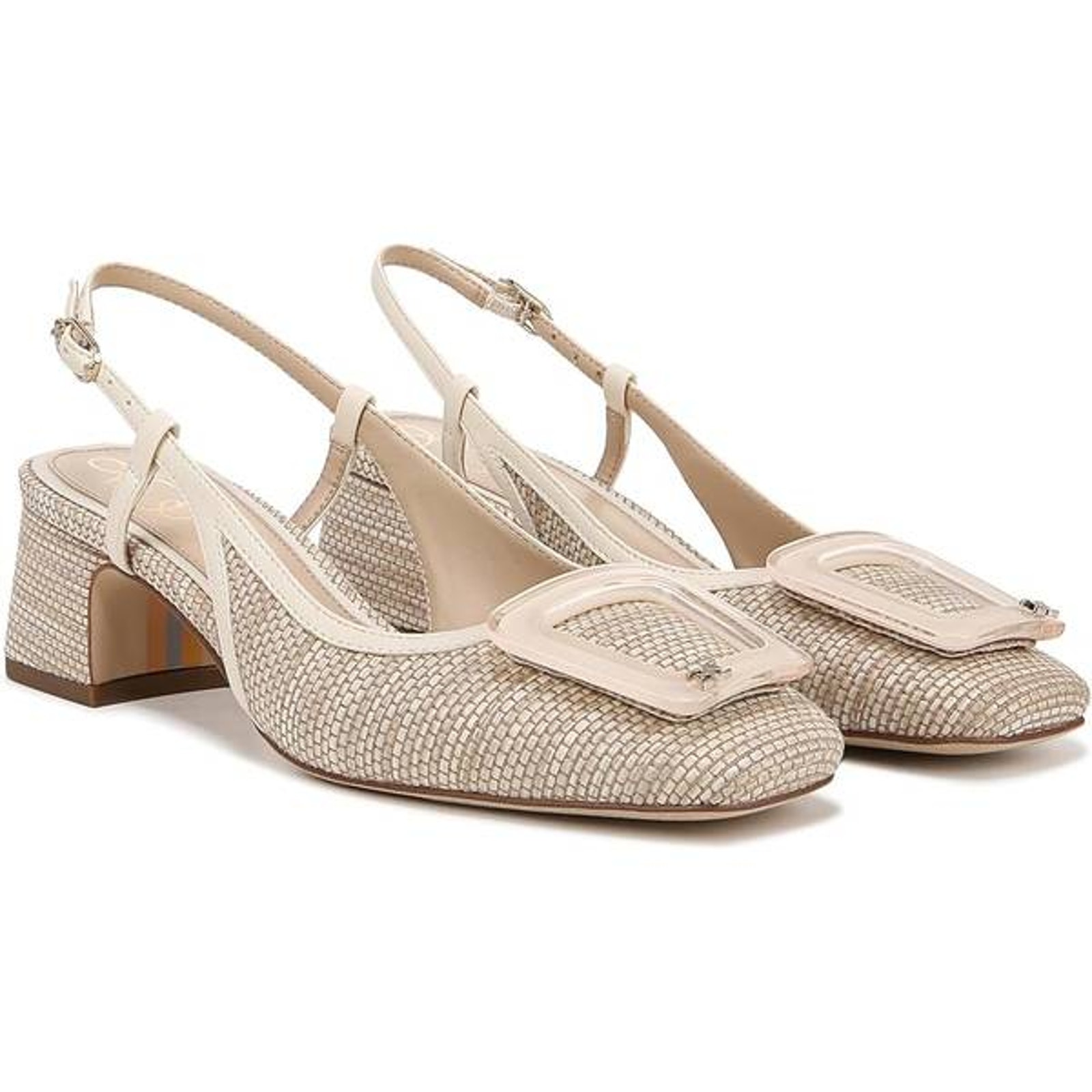 Sam Edelman Tracie Slingback Sandal in Light neutral Weave I9553M1250 US 7.5 NEW