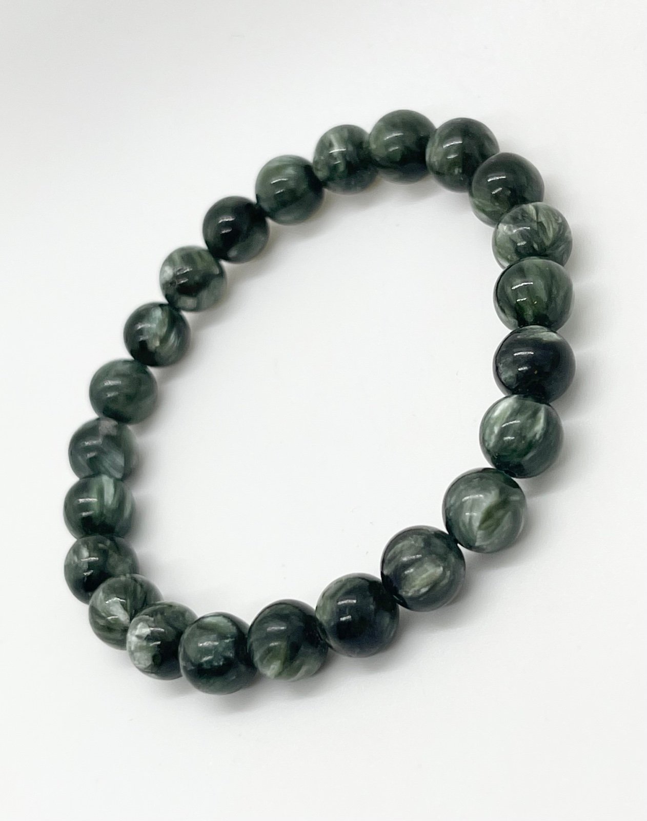 Seraphinite Green Crystal Gemstone Bracelet (RARE) • Angels