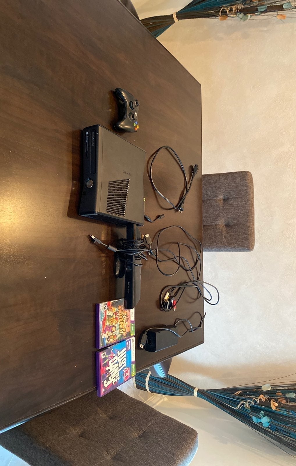 Xbox 360 console with kinect and 2 games