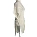 Handmade Loose Knit Cover Up Poncho One Size White V Neck Tie Belt Open Sides