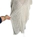 Handmade Loose Knit Cover Up Poncho One Size White V Neck Tie Belt Open Sides