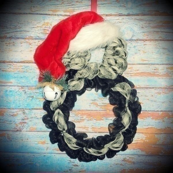 ️ Snowman Wreath ️ with Santa Hat and Bell