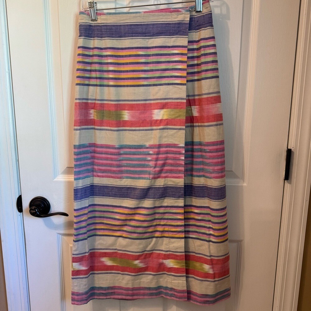Bushwacker U.S.A Vintage Pastel Wrap Front Skirt Size 8 Rare