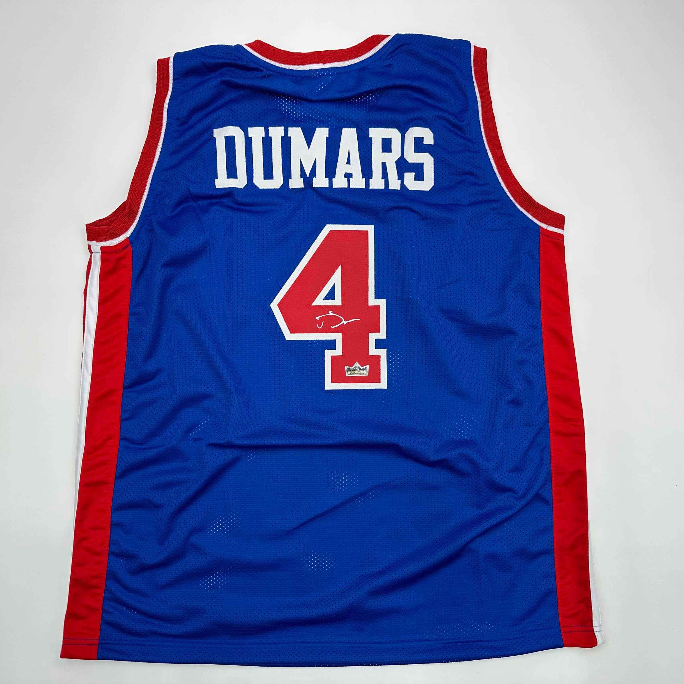 Facsimile Autographed Joe Dumars Detroit Blue Auto Jersey Size Men's XL