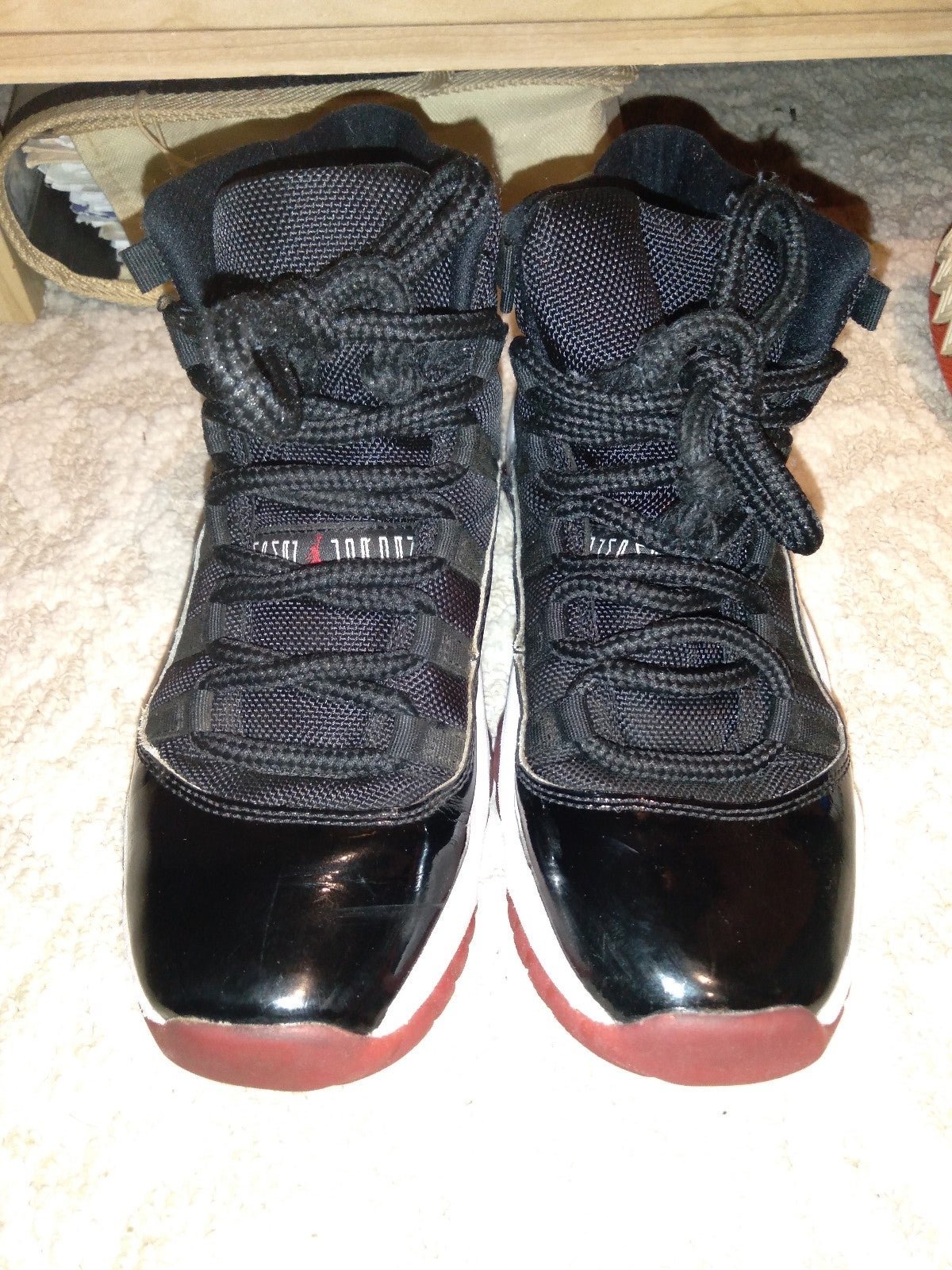Nike Jordan 11 Shoes in Black/White/Varsity Red
