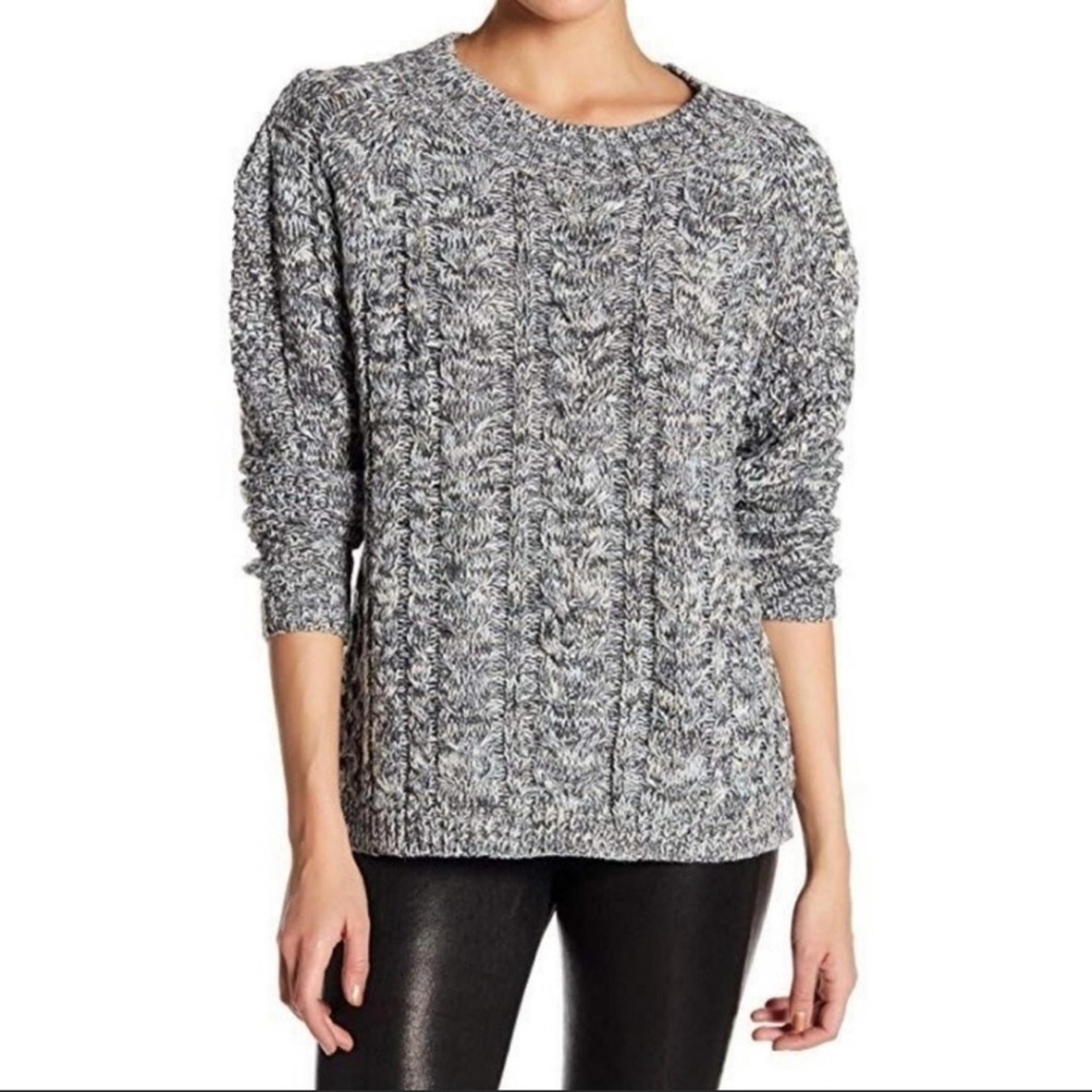 John + Jenn Marled Cable Knit Crewneck Oversize Sweater Size S