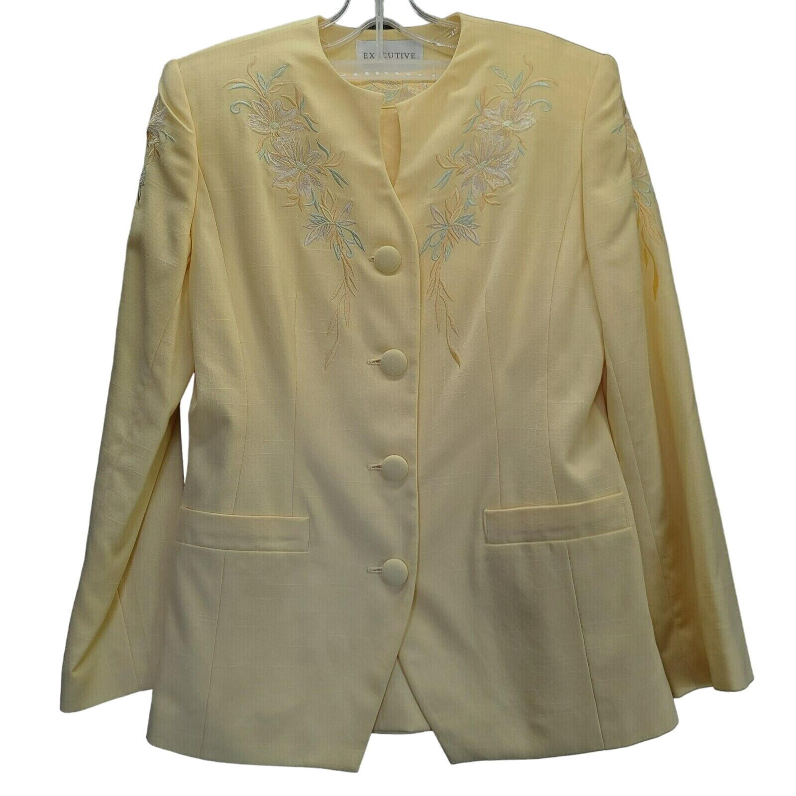 Executive Collection women's suits Yellow Size 10 Polyester Jacket And Skirt