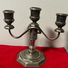 Mid Century Modern Three Light Silver-plated Candelabra
