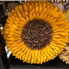 Sunflower wood curl wreath !