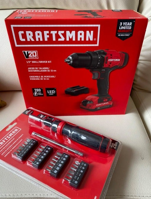 CRAFTSMAN V20 Cordless Drill/Driver Kit, 1/2 inch, Battery and Charger