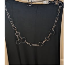 Gun Metal Black Acrylic Hoop Chain Link Belt Up to 48