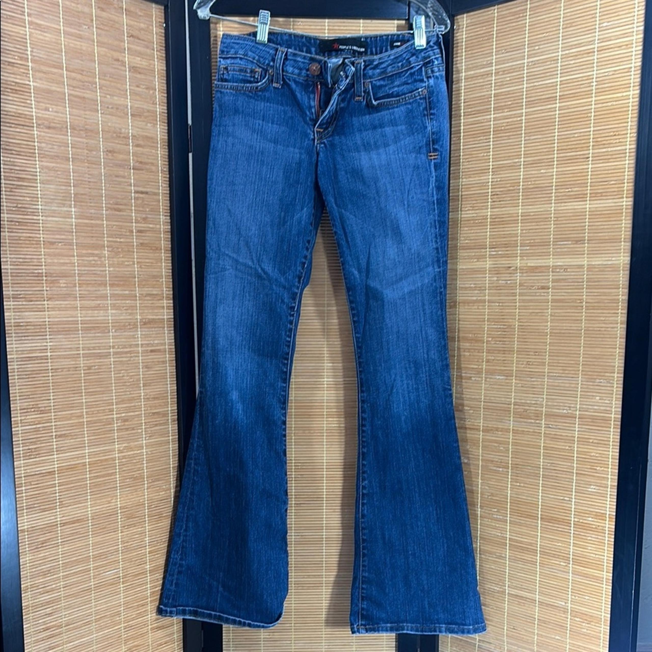 People's Liberation Blue Flare Wide Leg Jeans
