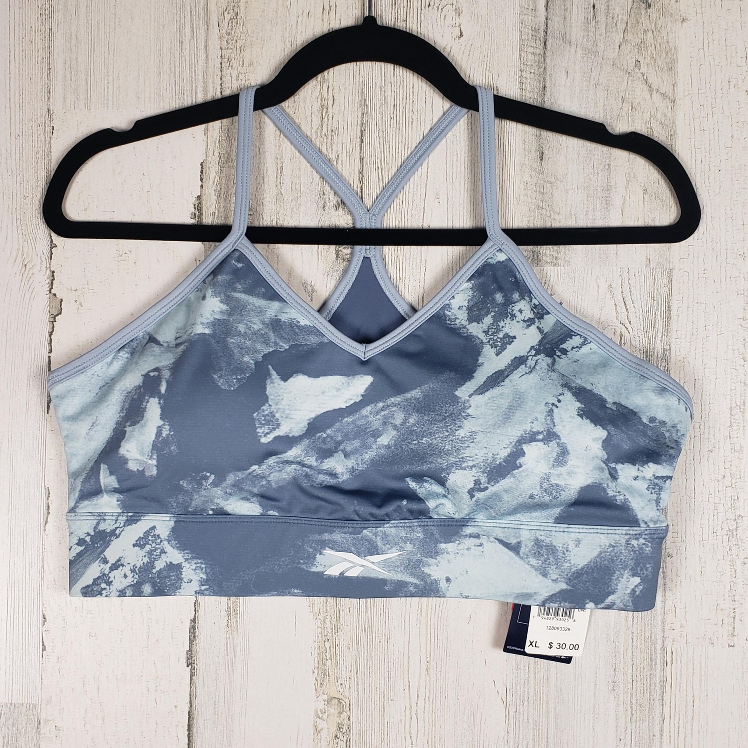 NWT Reebok Blue Slate Racerback Speedwick Open Back Sports Bra Women's Size XL