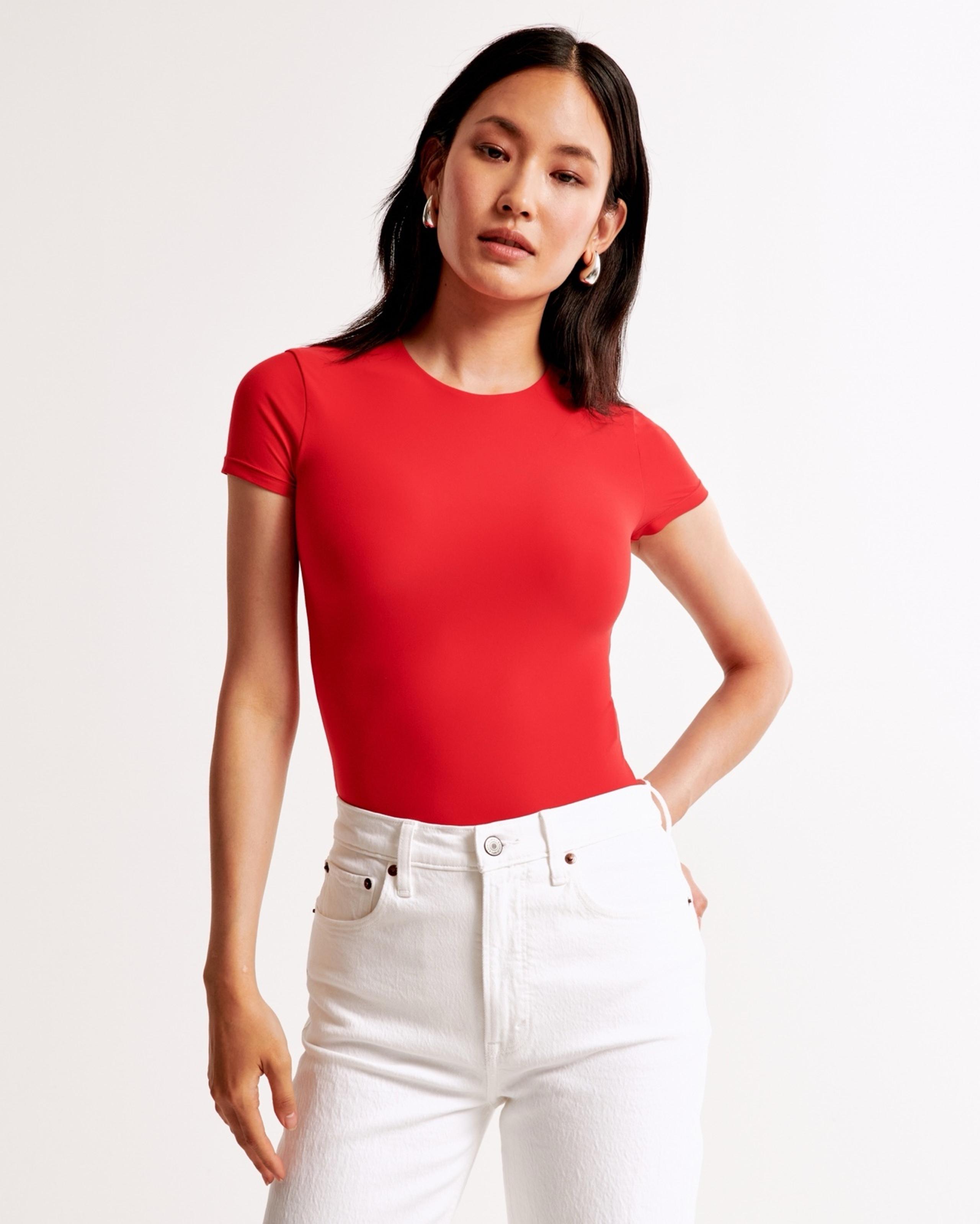 Abercrombie & Fitch Soft Matte Seamless T-shirt red