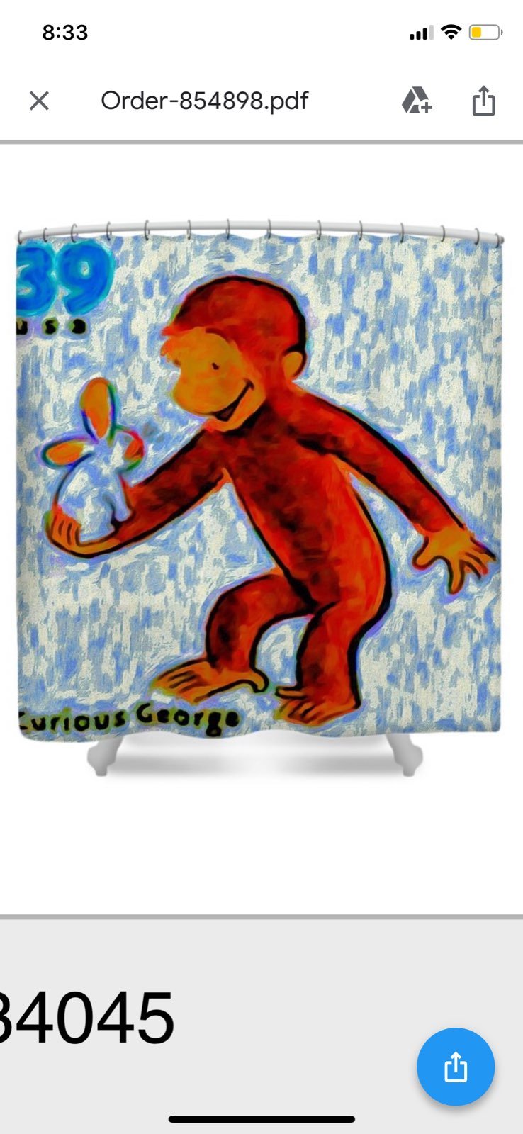 Curious George Shower Curtain
