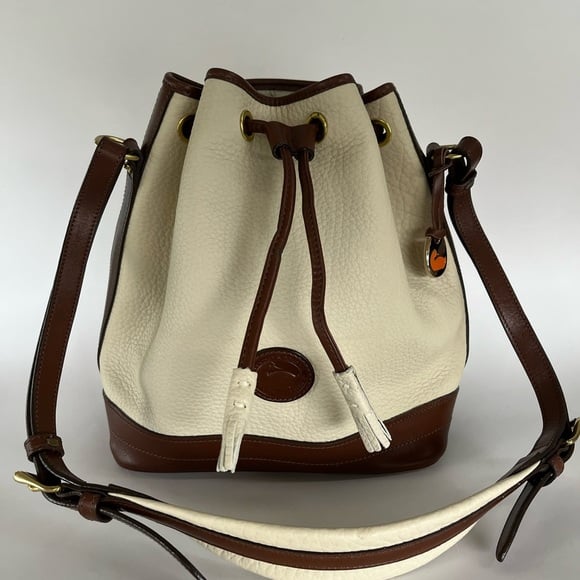 Dooney & Bourke Pebble Leather Vintage Bucket Drawstring Shoulder Bag