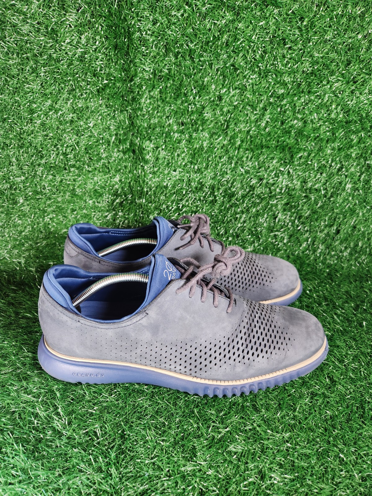 Cole Haan 2.Zerogrand Men's Size 11.5M Blue Nubuck Wingtip Oxford Shoes (C26034)