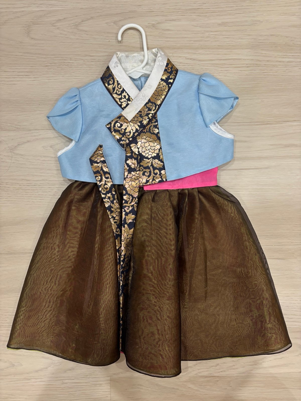 Girls Short Sleeve Hanbok with Vest - 1 year old