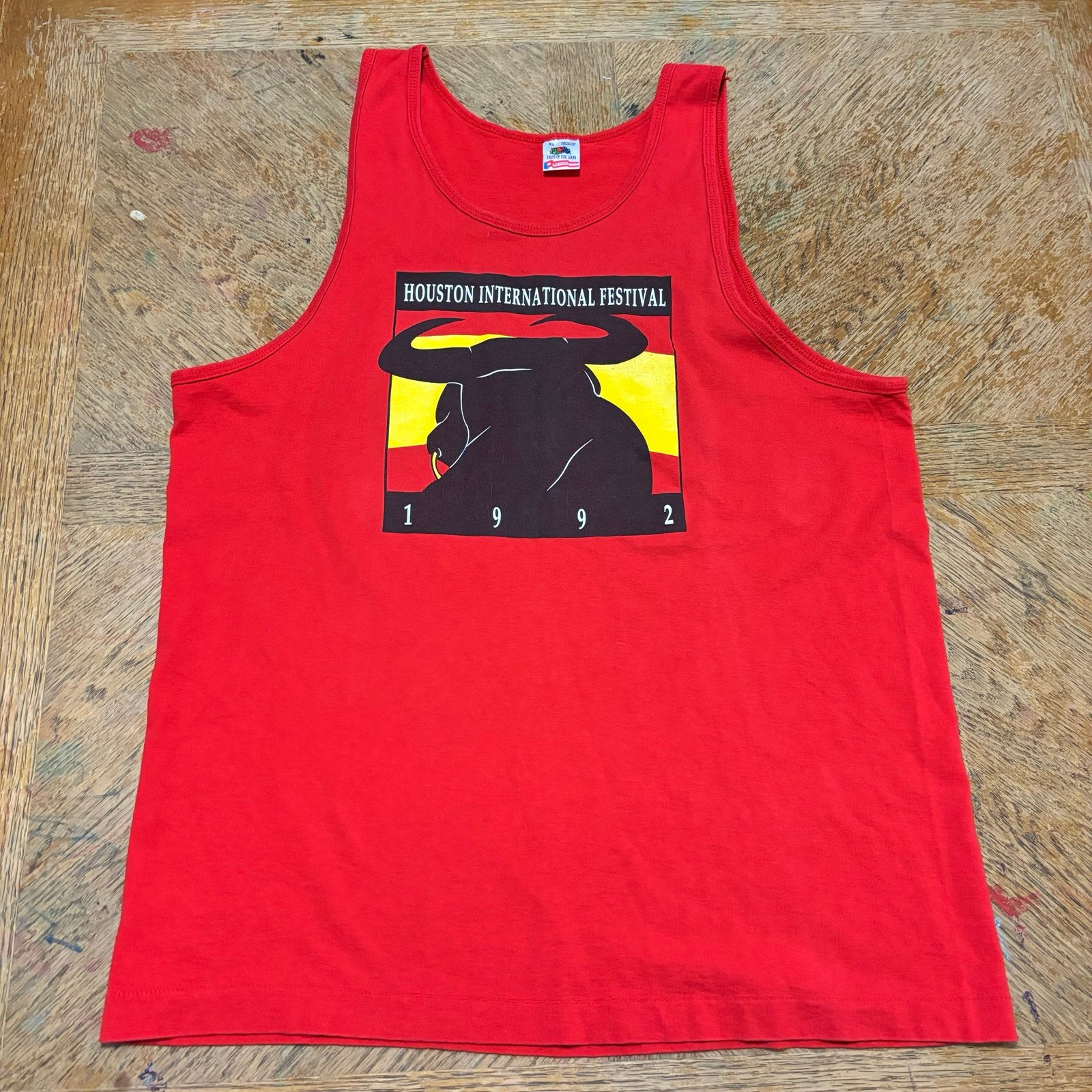 Vintage 1992 Houston International Festival Mens Tank T-Shirt Sz XL Made In USA