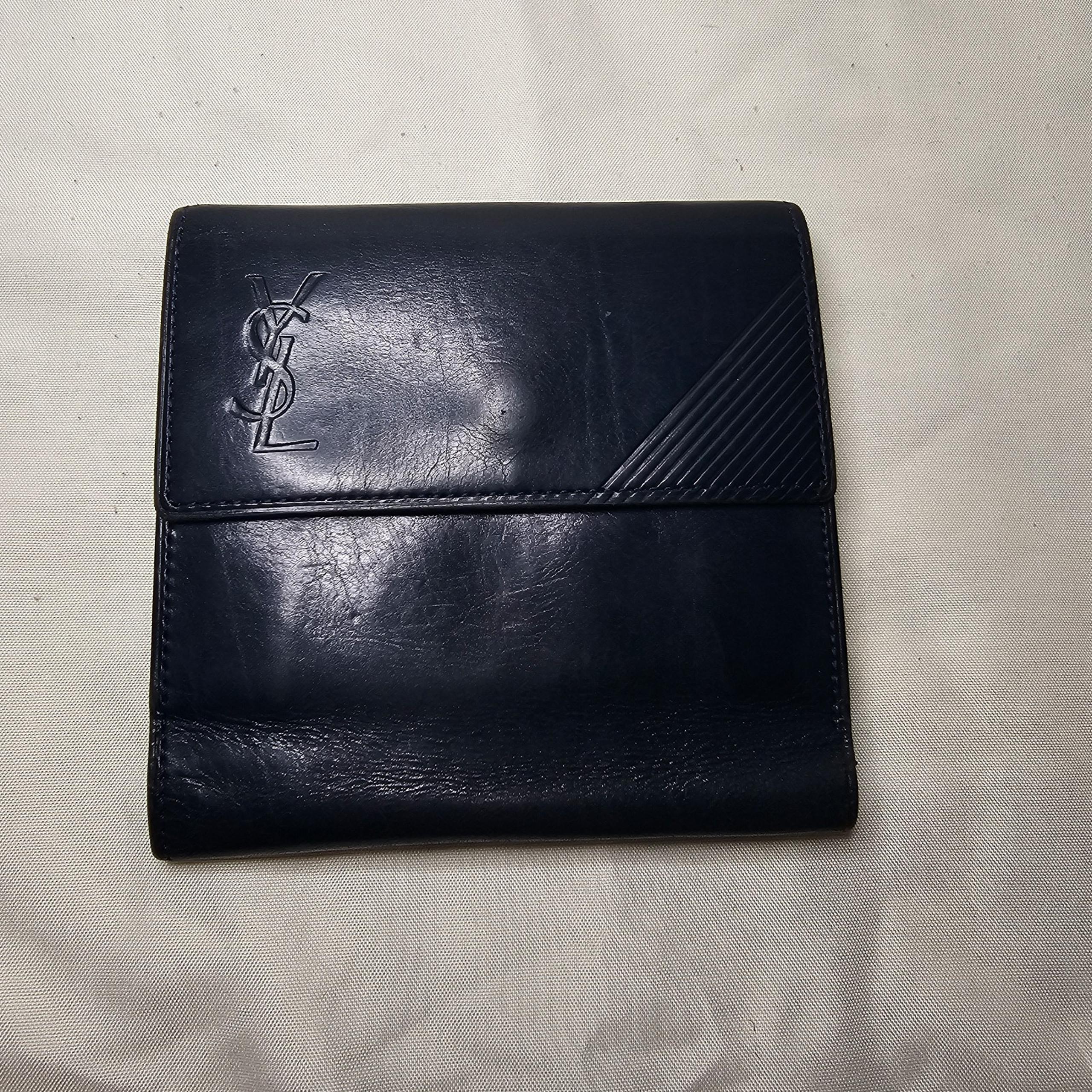 RARE YSL Europe Exclusive Navy Blue Wallet