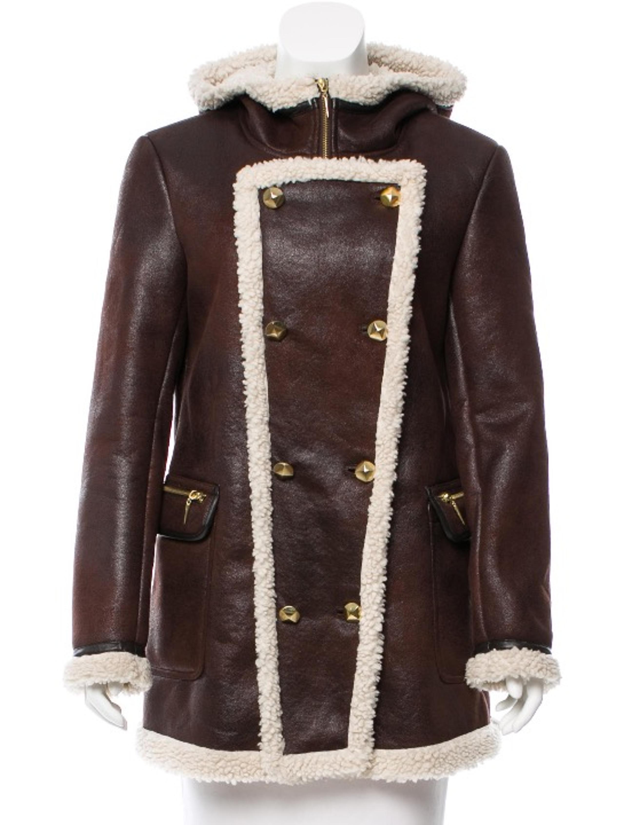 DOUBLE-BREASTED FAUX SHEARLING COAT