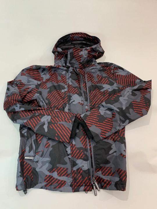 SuperDry Triple Zipped Red Black Camo Jacket