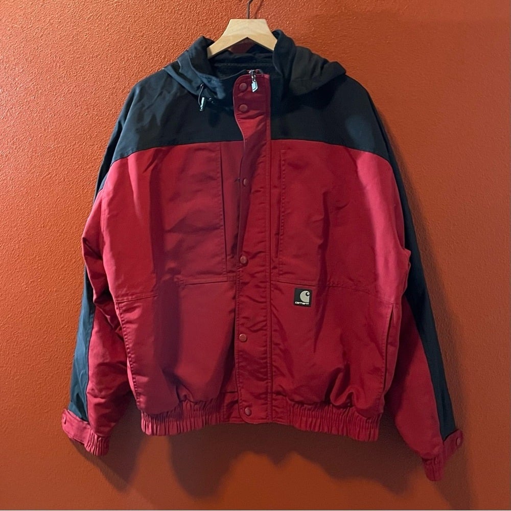 Carhartt Men's Vintage Full Zip Windbreaker Nylon Workwear Bomber Jacket