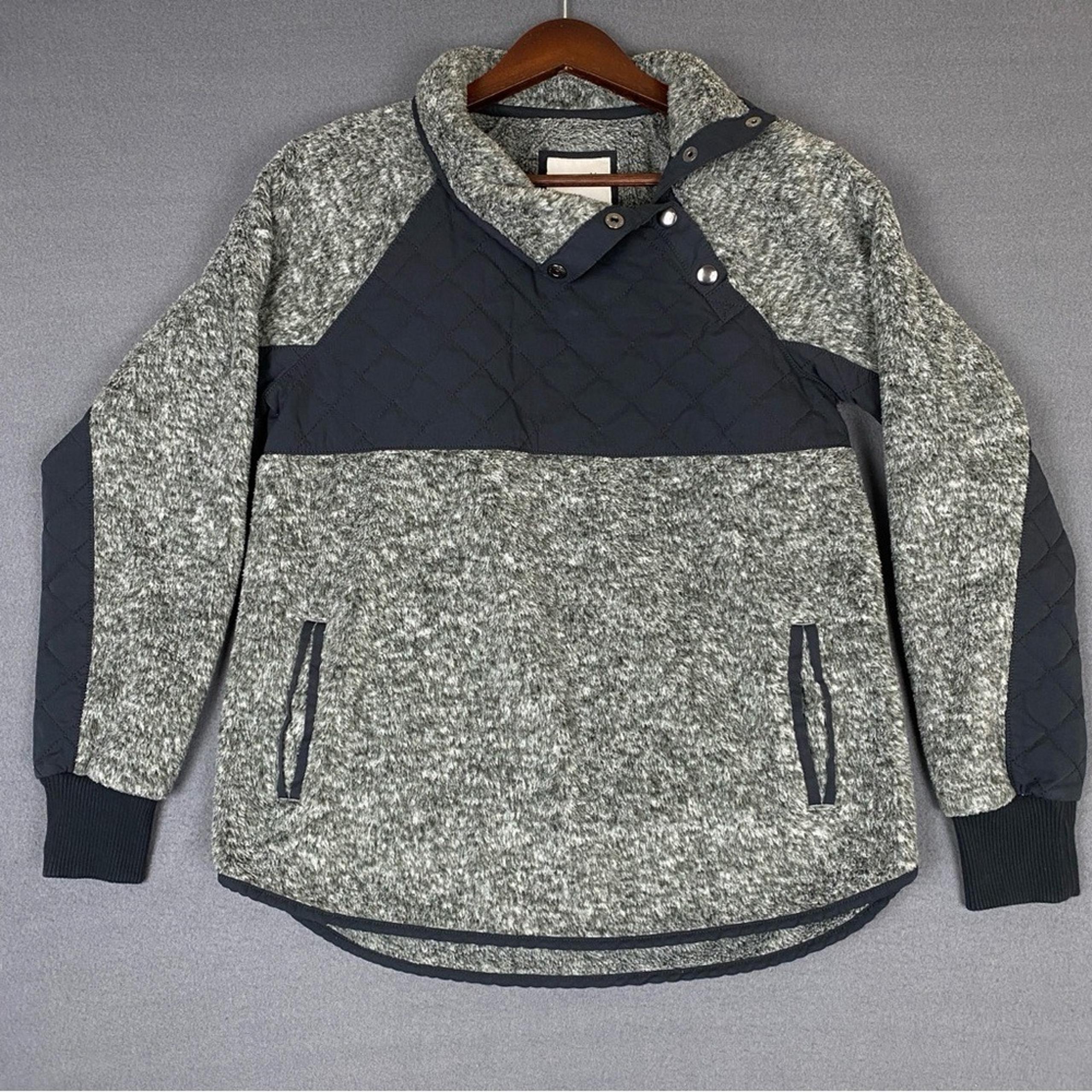 Abercrombie & Fitch Fleece Sweater Women's Small 1/4 Snap Quilted Pullover