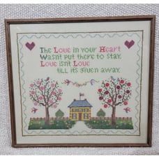 Antique Vintage Embroidery Hand-Spun & Hand-Woven Material Pro Framing EX Cond