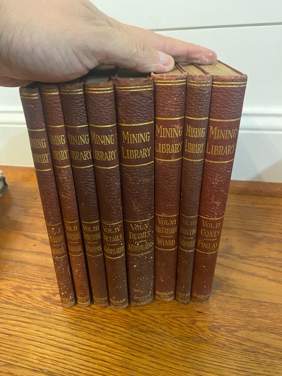 McGraw Hill Mining Library Volumes 1-7 & 9 Vintage Hardcover Book Lot 1912