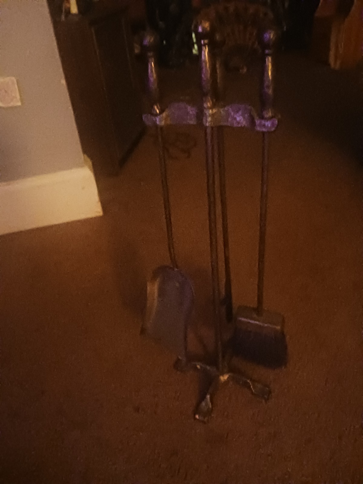 Vintage fire place tool set