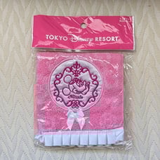 Rare Minnie Mouse Embroidered Patch Pink Small Mini Hand Towel White Bow Ruffle