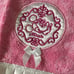 Rare Minnie Mouse Embroidered Patch Pink Small Mini Hand Towel White Bow Ruffle