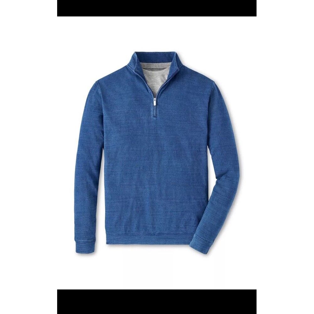 Peter Millar Slub Knit Quarter- Zip Pullover Lightweight Cotton Long Sleeve XL