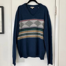 Burberry Men's Blue Wool Sweater