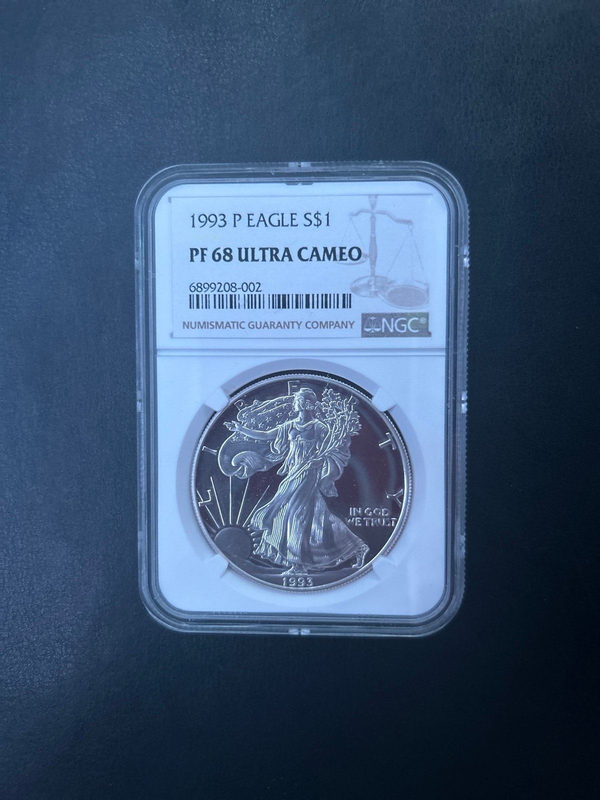 1993 P Eagle S1 PF 68 Ultra Cameo