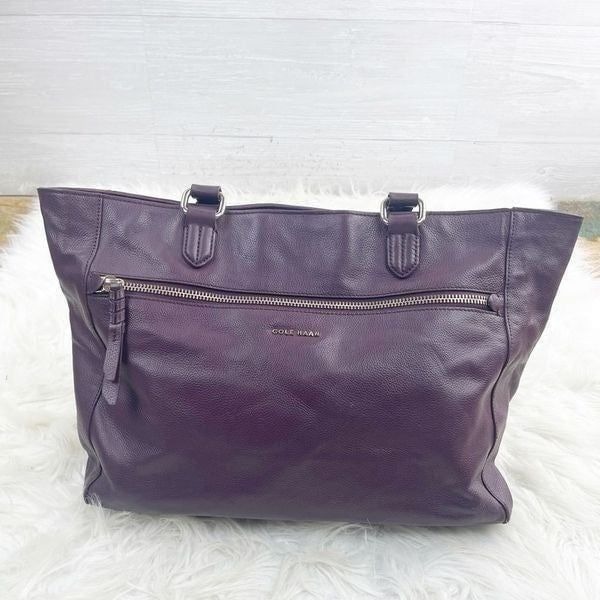 Cole Haan Purple Leather Dual Strap Handbag