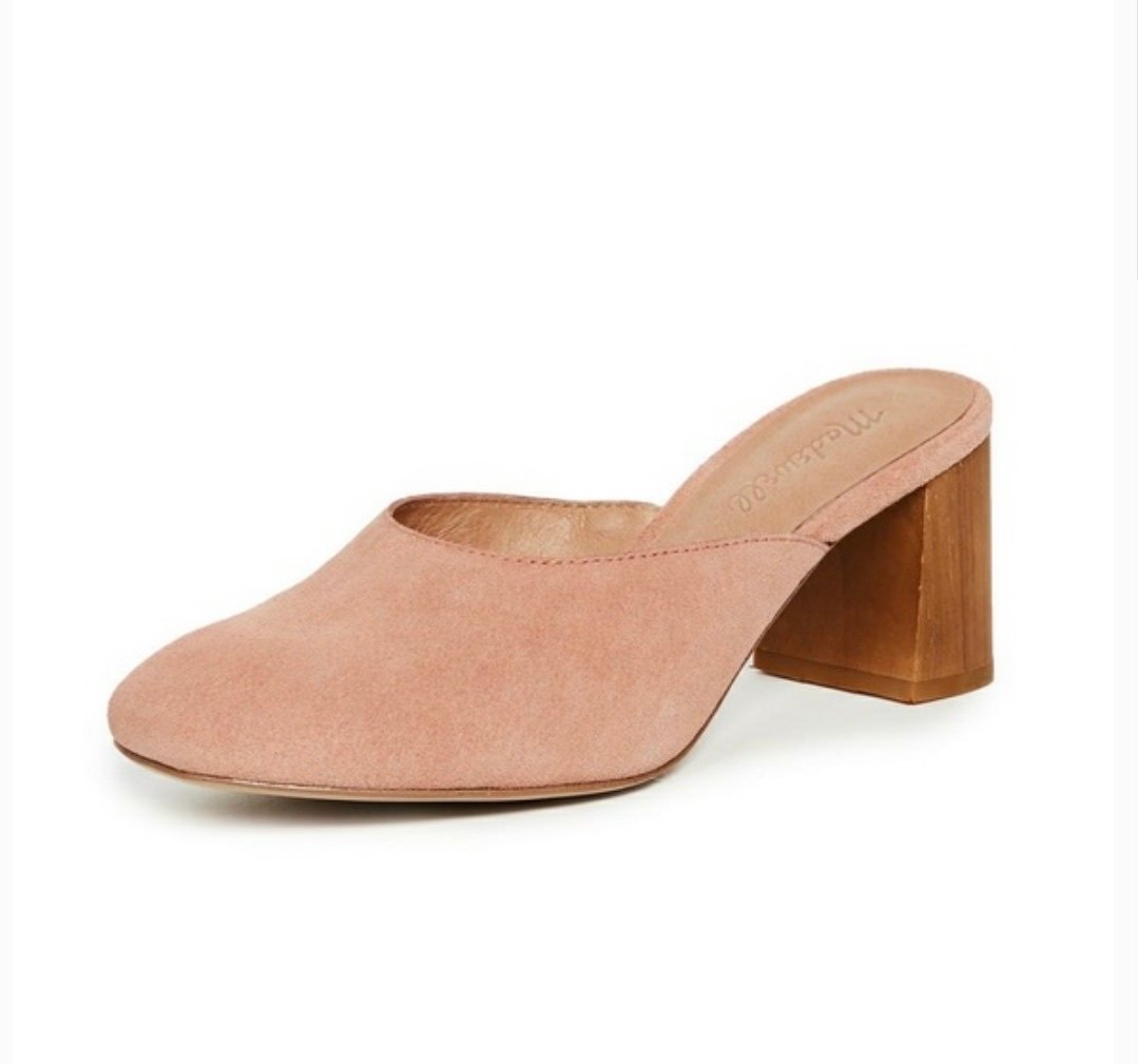 Madewell Suede Leather Tabitha Coral Mules 9