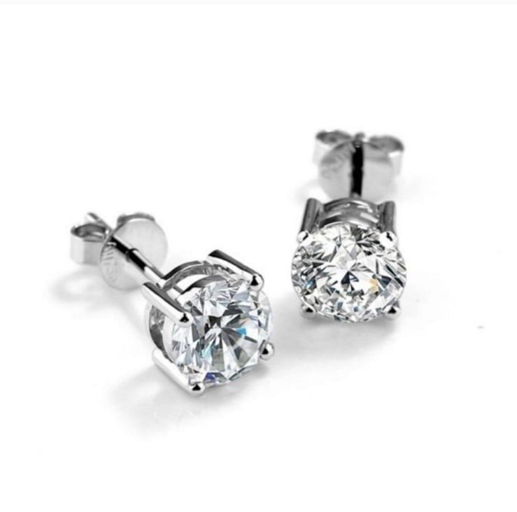 2CT MS Diamond Stud Earrings White Gold