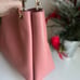 NWT Trisha Large Pebbled Leather Triple Gusset Shoulder Bag Primrose Light Pink