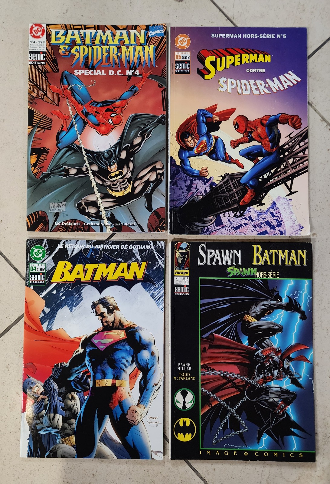 Marvel DC Batman Spider-man Superman Spawn Comic Lot France Variants FN/VF HTF