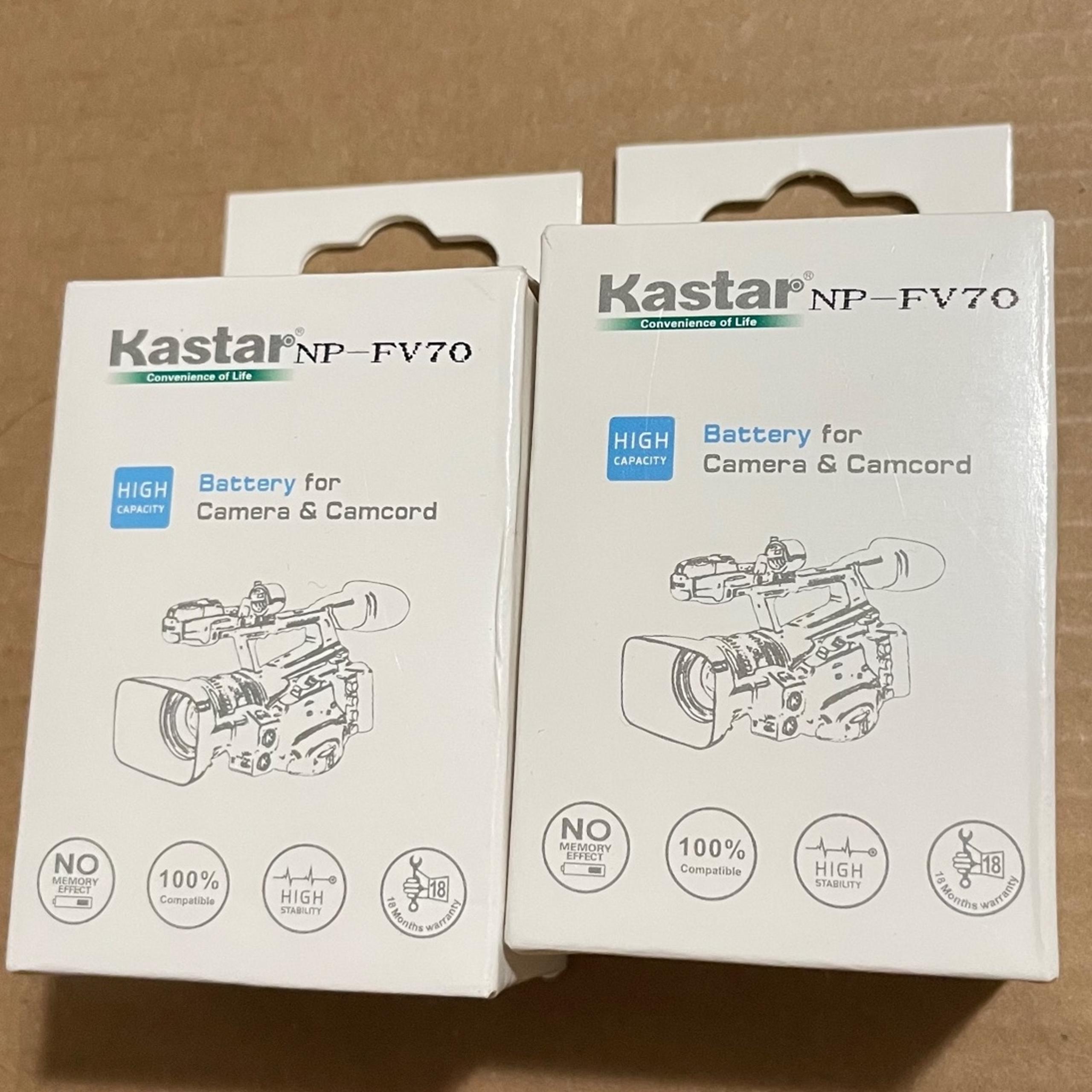 Kastar Replacement Li-ion Battery Pack for Sony NP-FV70/FH70 (2 packs)