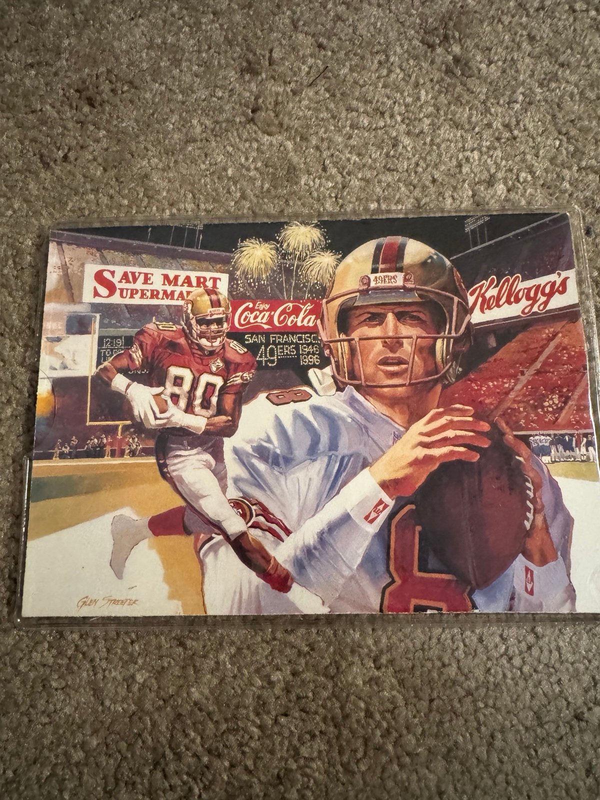 commemorative piece featuring San Francisco 49ers legends Joe Montana and Jerry